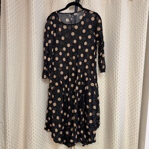 Lisa bayne  Black and Tan Polka Dot Dress